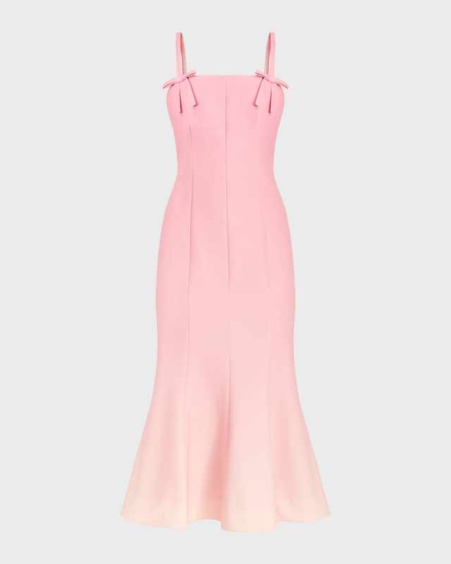 Calista Square-Neck Ombre Mermaid Midi Dress